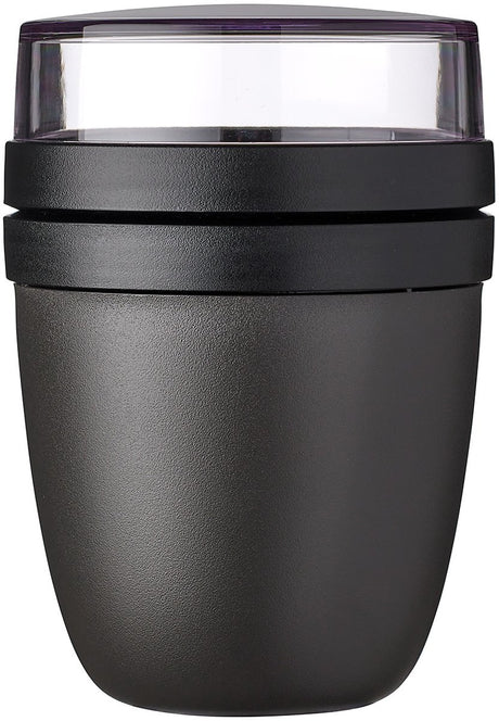 Mepal lunchpot ellipse - 500 ml - yoghurt en muesli beker to go - geschikt voor vriezer. magnetron en vaatwasser - nordic black