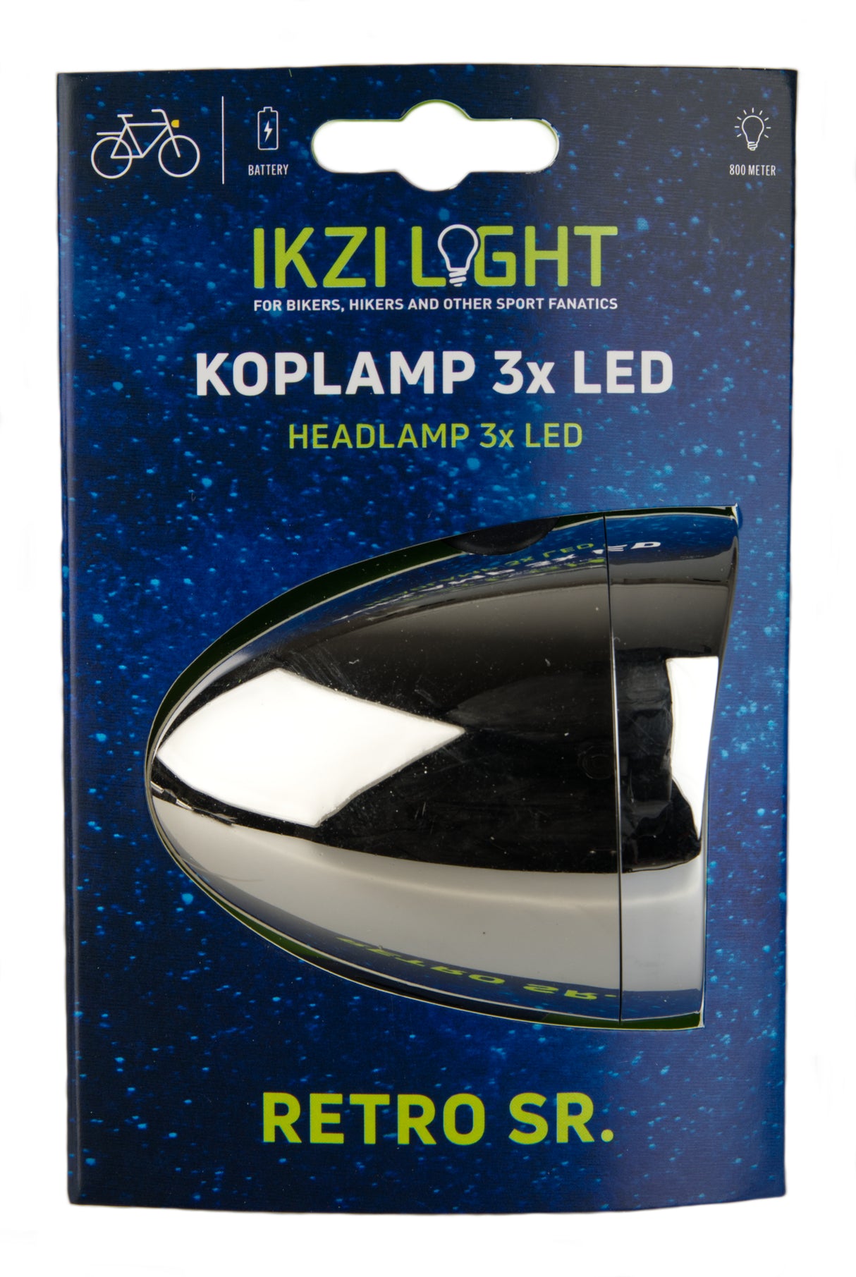 Koplamp Ikzi led retro chroom