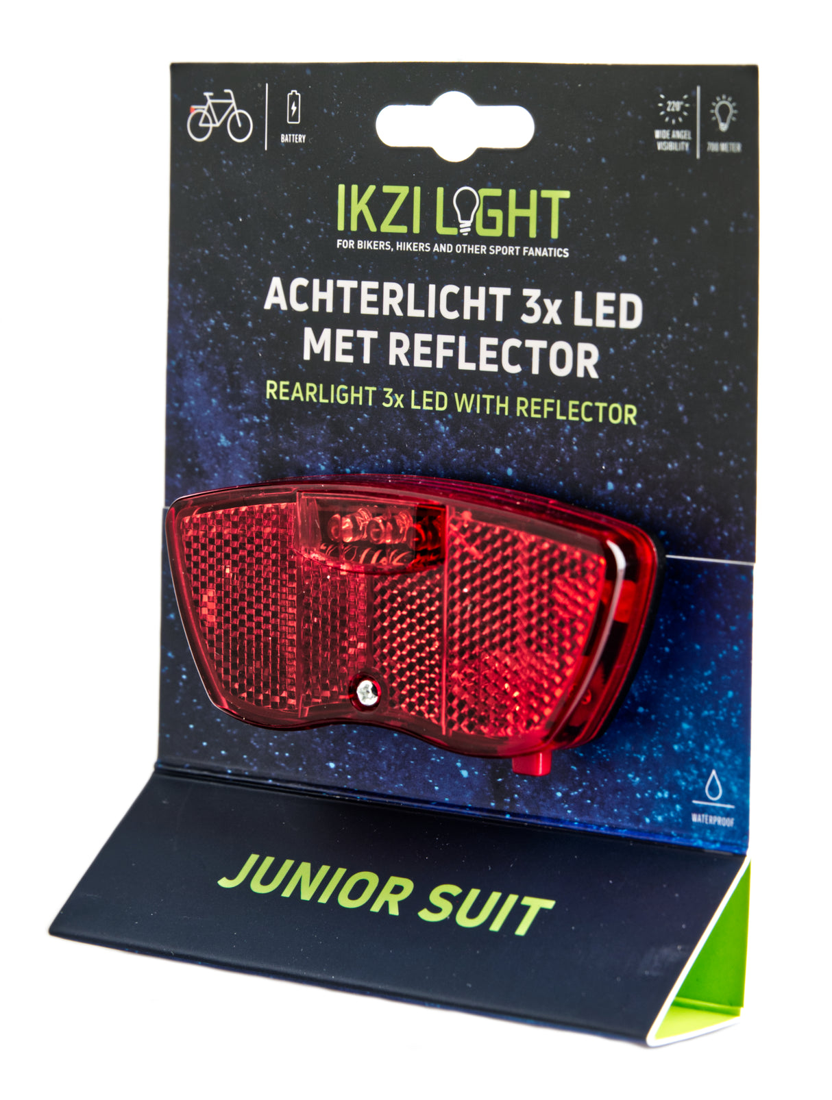 Ikzi light junior achterlicht mini 3-led 80mm op kaart