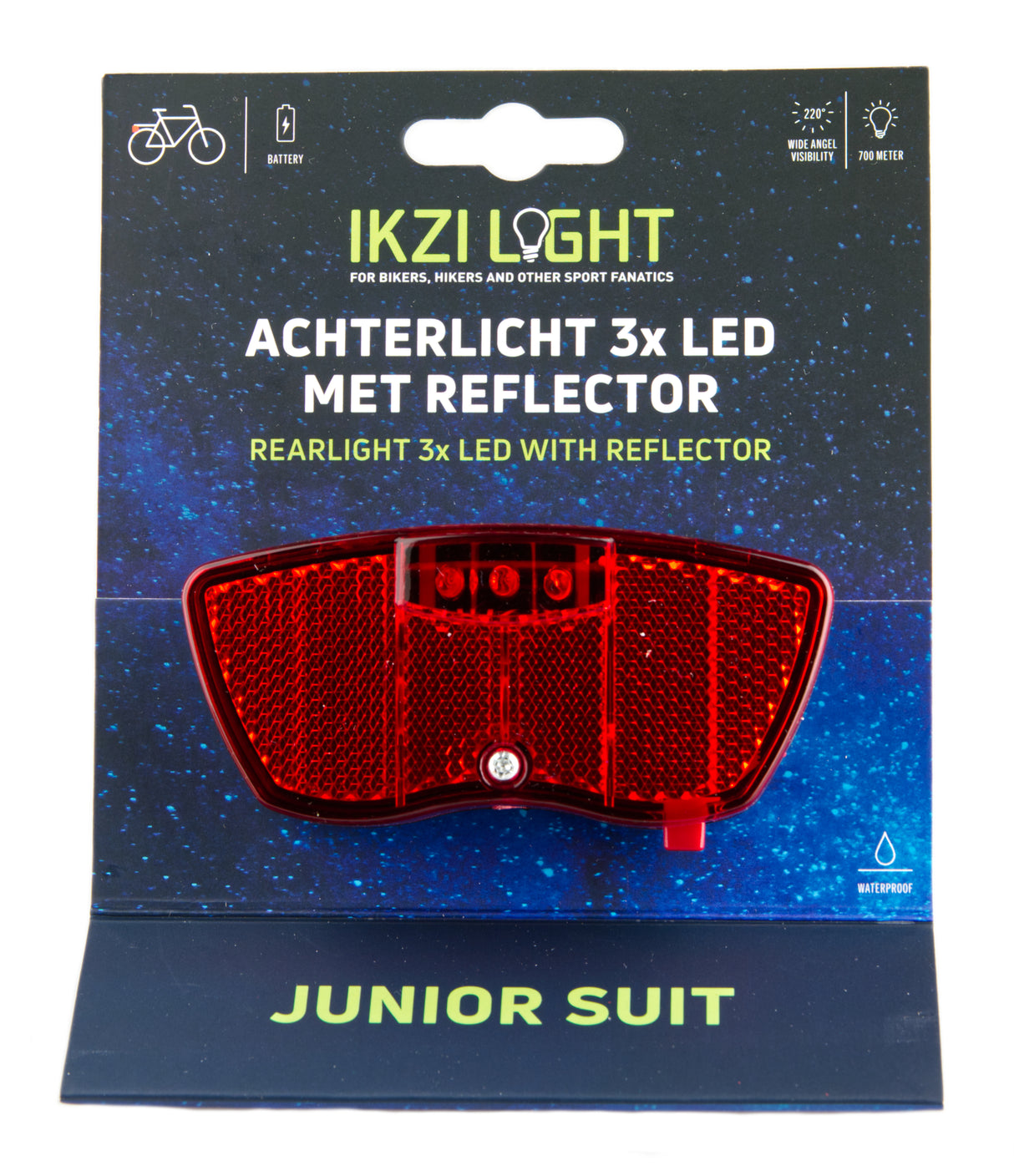 Ikzi light junior achterlicht mini 3-led 80mm op kaart