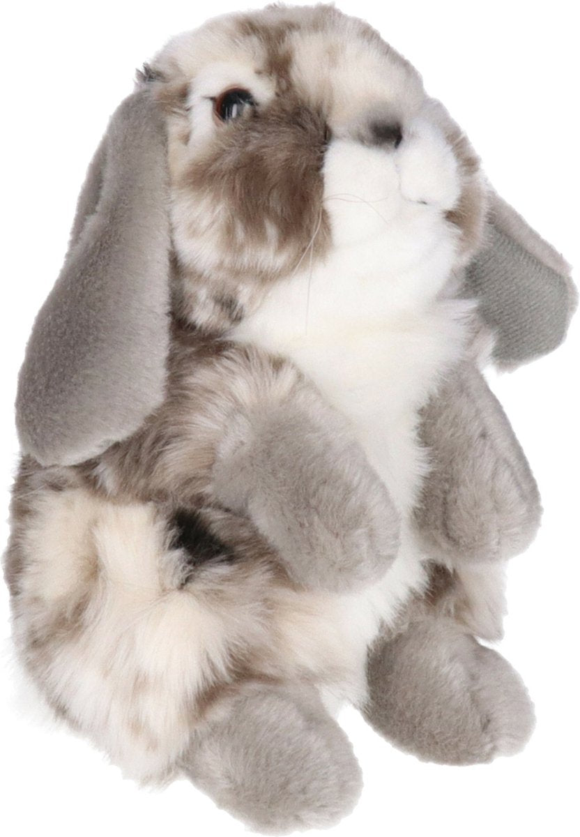 Living nature - knuffel - konijn - hangoorkonijn - grijs - 21 cm