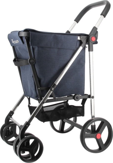 Rolser boodschappentrolley basket tweed - 4 wielen - opvouwbaar - 58 l - marino