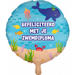 No brand zwemdiploma folie ballon | 6 stuks
