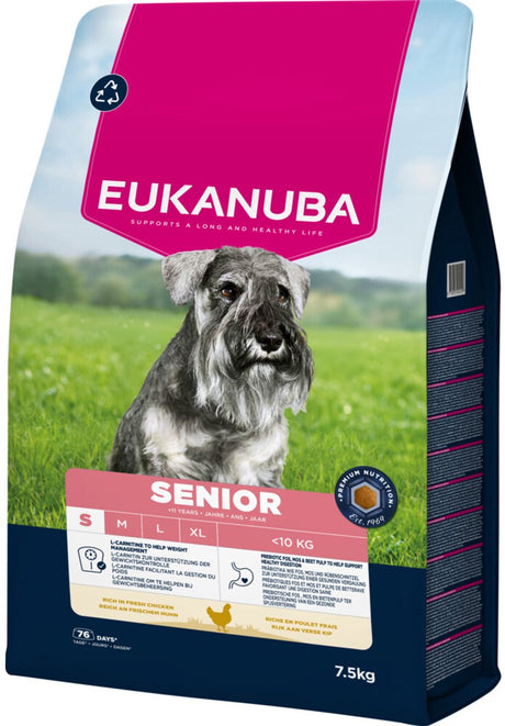 Eukanuba hondenvoer droog life care dog senior small kip - 7,5 kg