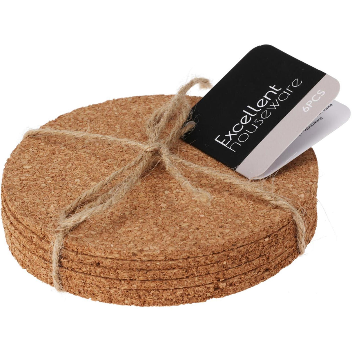 Excellent houseware onderzetter kurk 6-delig rond