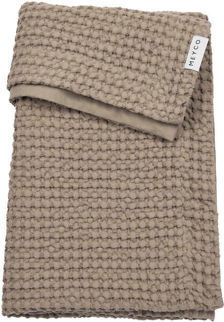 Meyco baby wafel katoen wiegdeken - taupe - 75x100cm - 1.0 tog