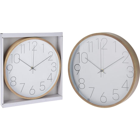 Wandklok houtlook 30,5x4cm