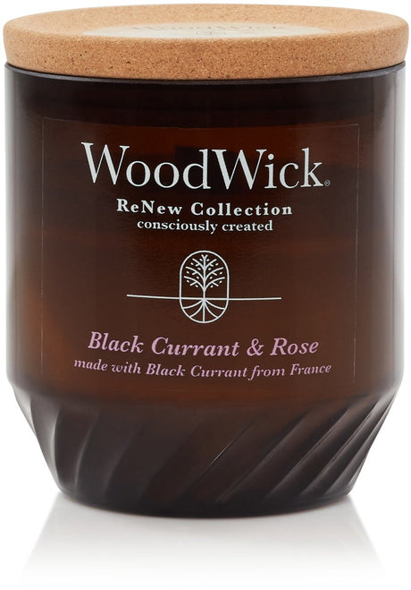 Woodwick renew medium geurkaars - black currant rose - 55 branduren