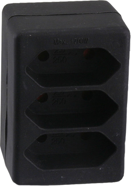 Q-link exin verdeelstekker - 3 x euro - zwart