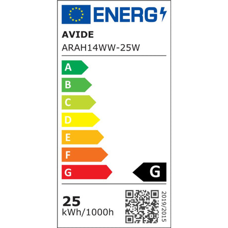 Avide oven gloeilamp tot 300â°c 25w, e14 fitting, 3000 kelvin warmwit 150 lumen