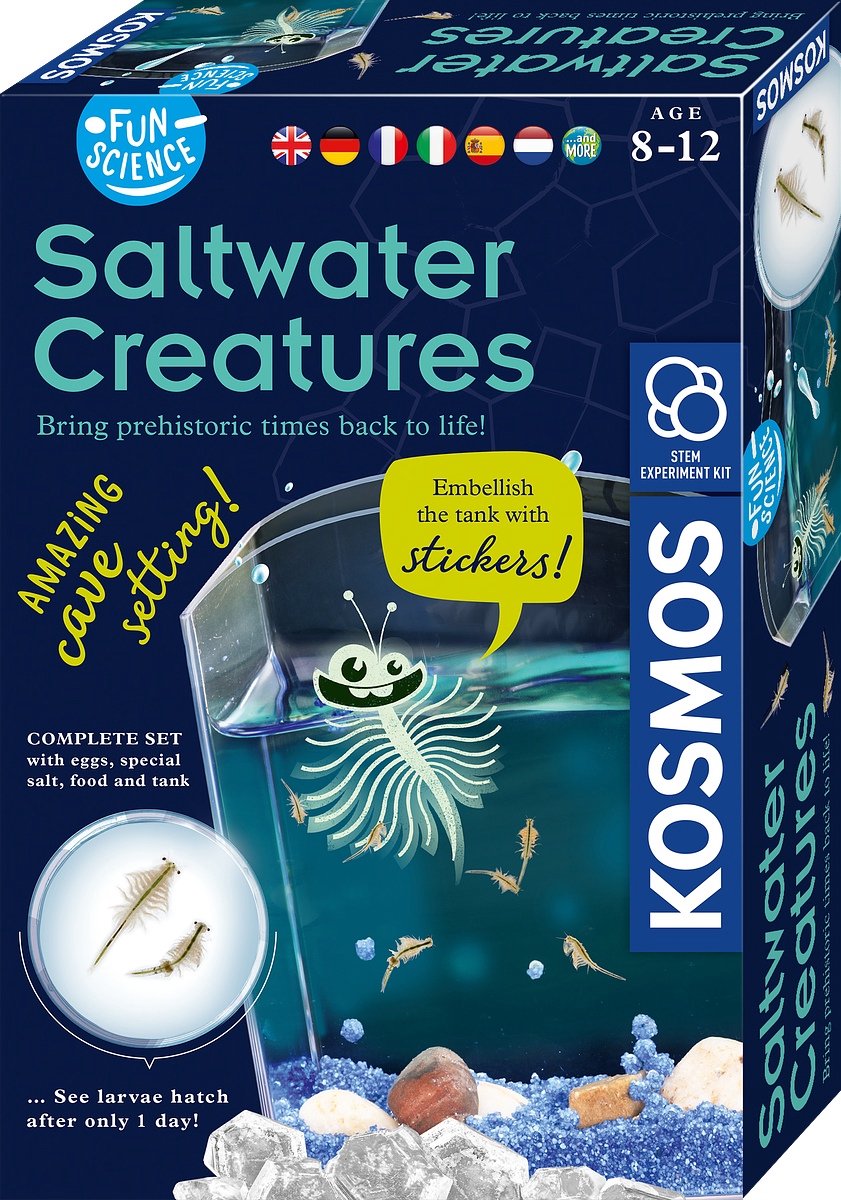 Kosmos saltwater creatures – experimenteerset – kweek je eigen mysterieuze zoutwaterdiertjes – inclusief aquarium, eitjes en voer – zoutwaterwezentjes kweken