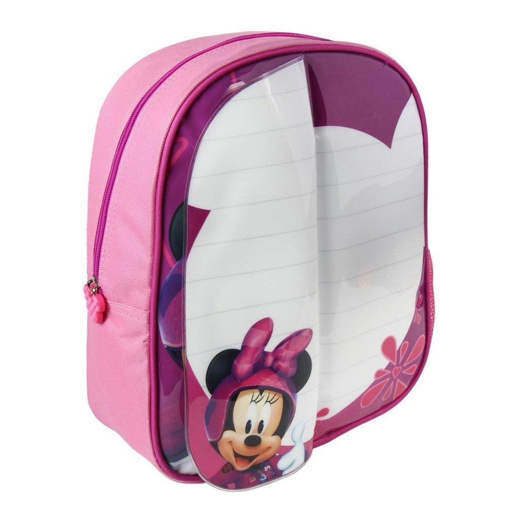 Cerda minnie mouse rugzak met schrijfgedeelte + 2 markers 25x31x10 cm roze