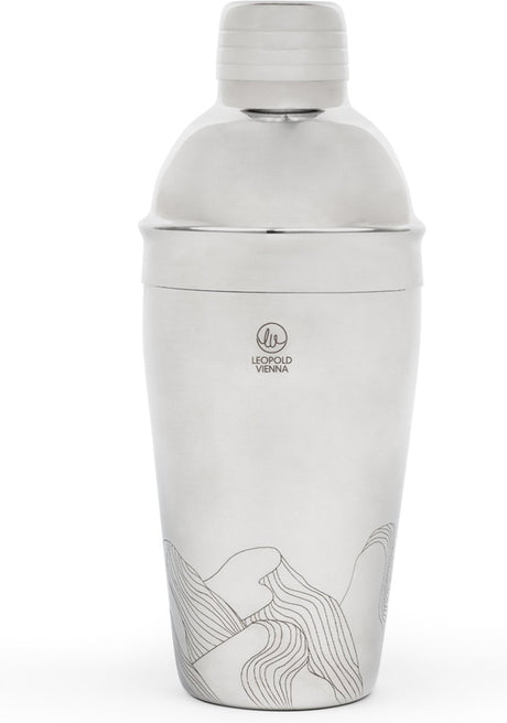 Leopold vienna - cocktail shaker 500ml rvs mountains - shakebeker - met lasergravure