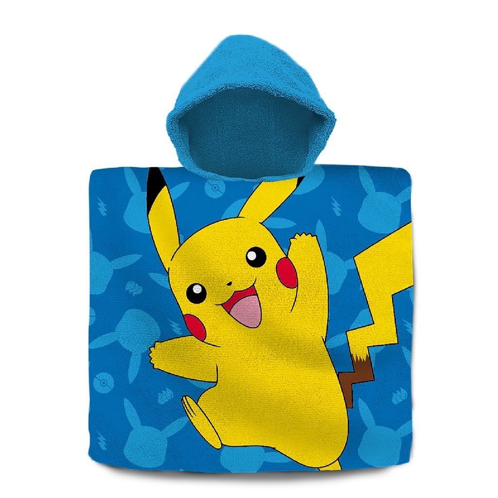 Pokemon Pokemon Badponcho 60x120 cm Blauw Geel