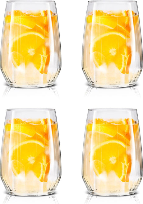 Alpina drinkglazen set 4 stuks – waterglazen ca. 44cl – glas voor water, sap en dranken – drinkglazen geschikt voor vaatwasser – glazen set ideaal voor dagelijks gebruik – transparant glas