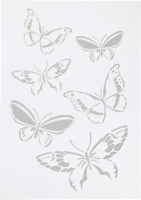 Viva decor flexibel sjabloon vlinders – decoratie sjabloon – diy stencil voor knutselen en scrapbooking – a4