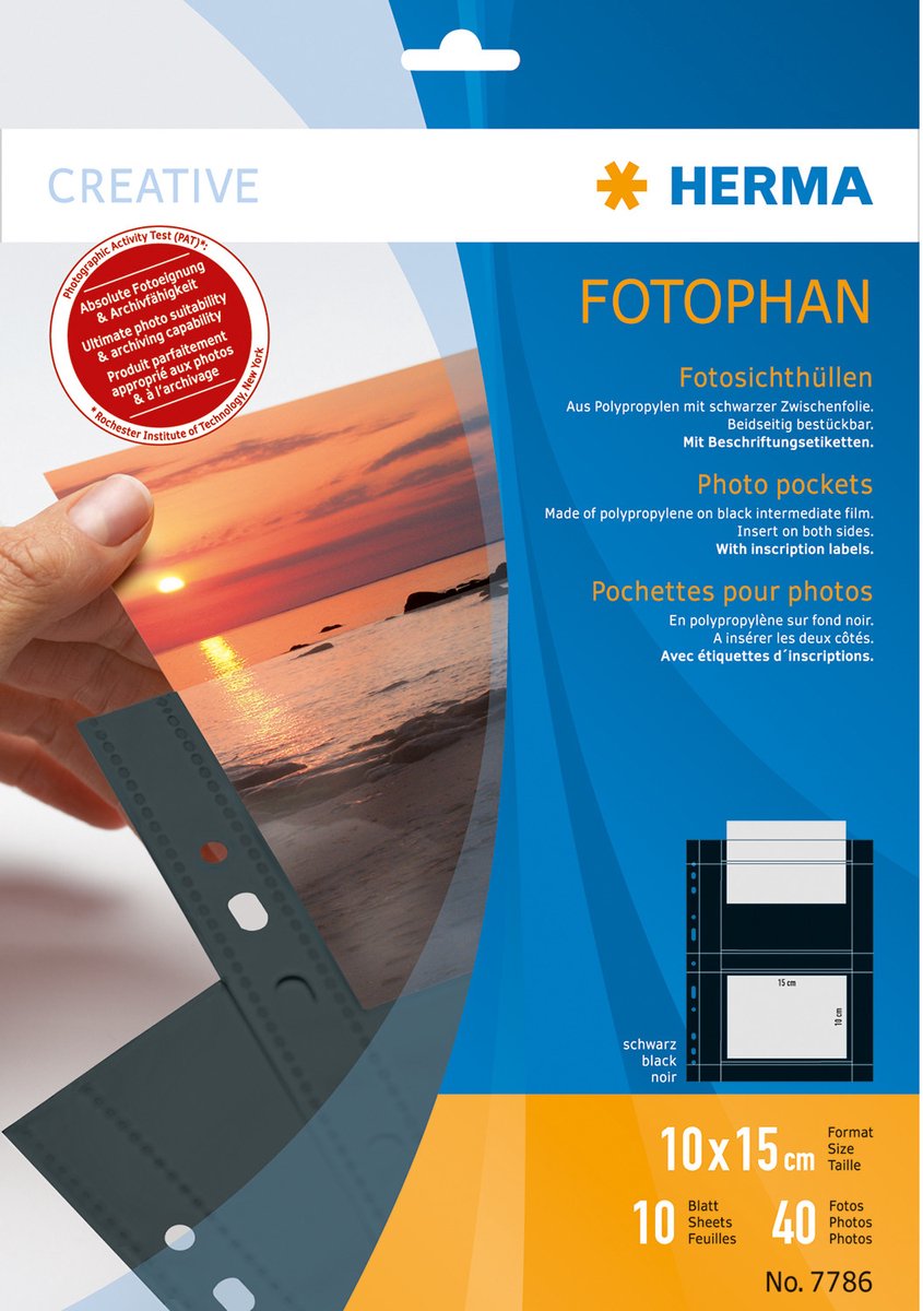 Herma fotophan 10x15 liggend 10 vel zwart 7786