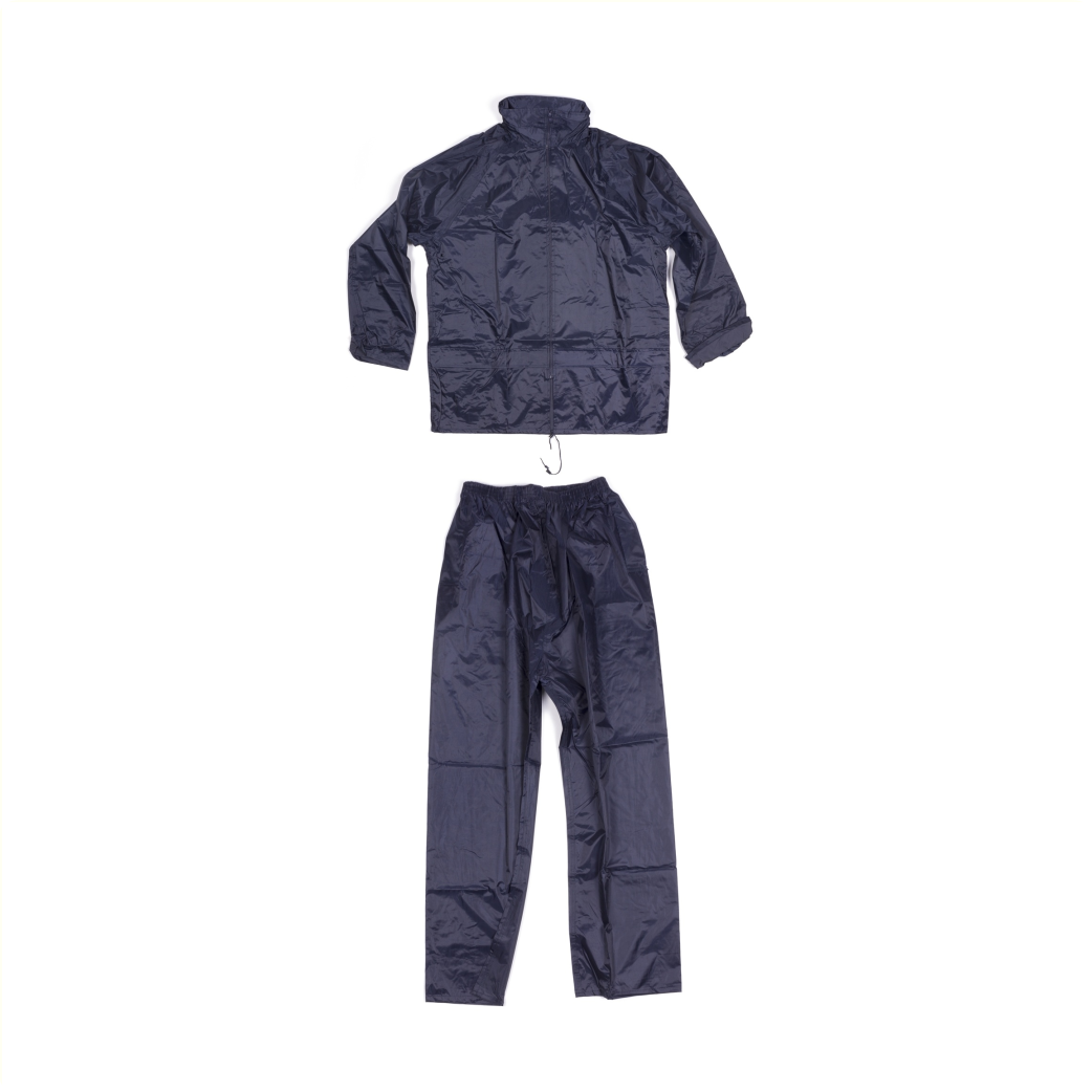 Puch regenpak xxl blauw. voorzien van 2 zakken en een in de kraag verwerkte caon
