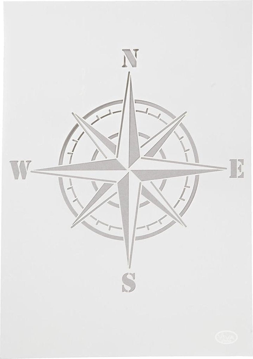 Viva decor sjabloon - flexibel tekensjabloon - hobbysjabloon - kompas - a4 - 21x29,7cm -