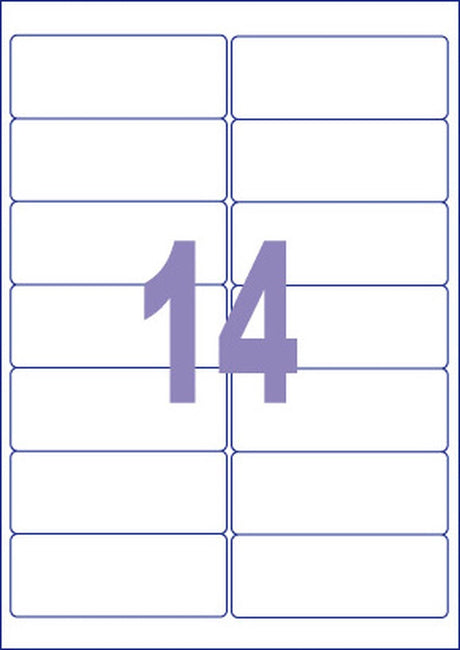 Kangaro etiketten - universeeel - zelfklevend -inkjet laser kopieer - 99,1x38,1mm - 100 vel - 14 stickers per vel