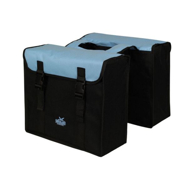 Greenlands dubbele fietstas 34 liter 37 x 33 x 14cm (2x) - zwart lichtblauw