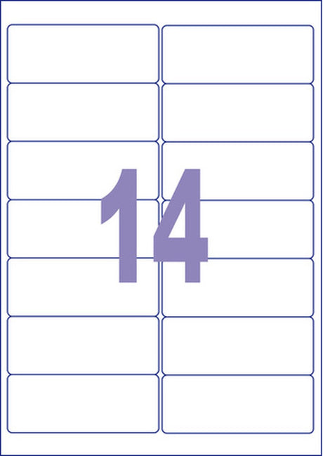 Kangaro etiketten - universeel - zelfklevend - inkjet laser kopieer - 99,1x38,1mm - 25 vel - 14 stickers per vel