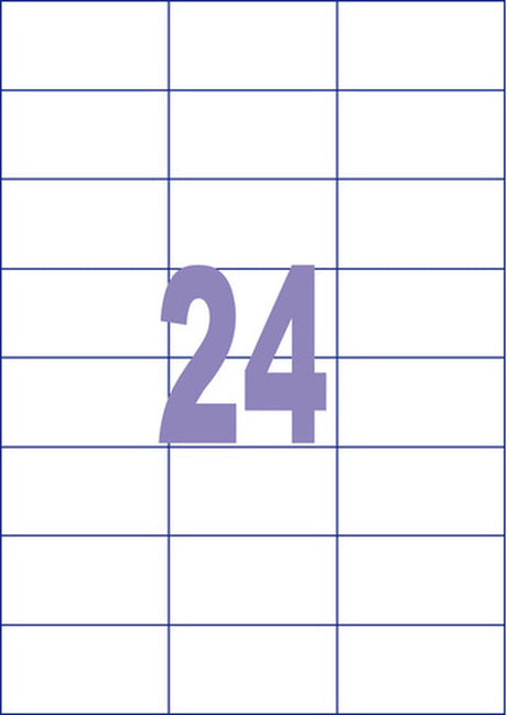 Kangaro etiketten - universeel - inkjet laser kopieer - 70x37mm - 25 vel - 24 stickers per vel