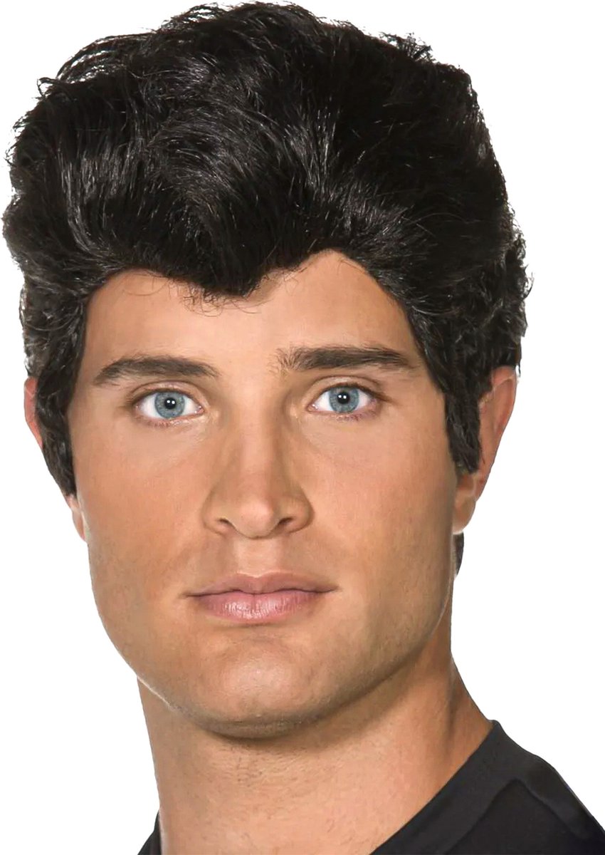 Smiffys grease™-pruik voor mannen - verkleedpruik - one size
