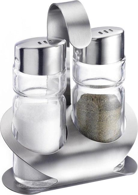 Westmark peper-en-zoutstel, 3-delig, inhoud: elk 40 ml, roestvrij staal glas, wien, zilver doorzichtig, 65022260
