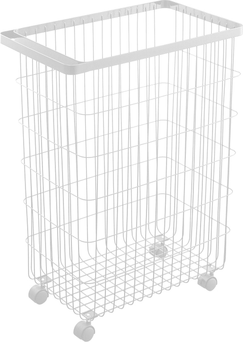 Yamazaki wasmand op wielen - tower - wit