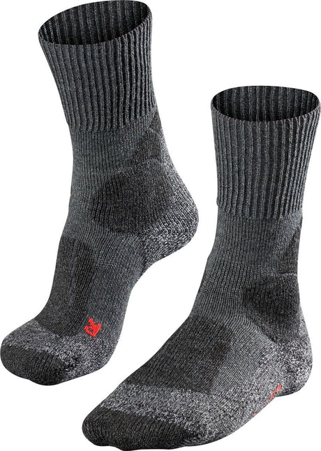 Falke tk1 anti-blaar dik wol functioneel materiaal wandelsokken heren grijs - maat 44-45