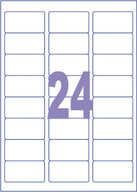 Kangaro etiket - inkjet laser kopieer - 63,5x33,9mm - 100 vel - 24 stickers per vel