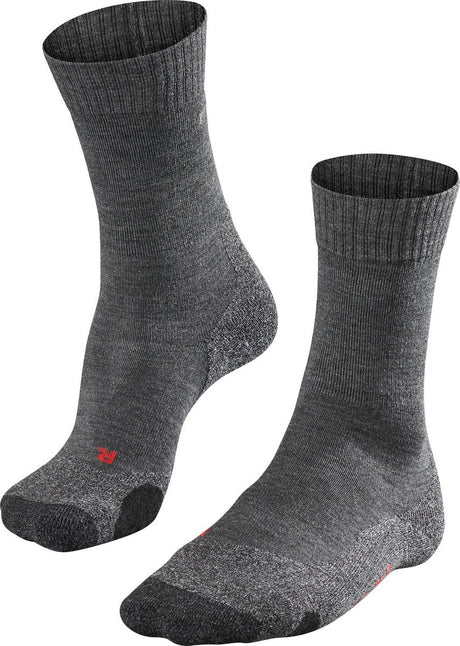 Falke tk2 anti-blaar dik wol functioneel materiaal wandelsokken dames grijs - maat 37-38