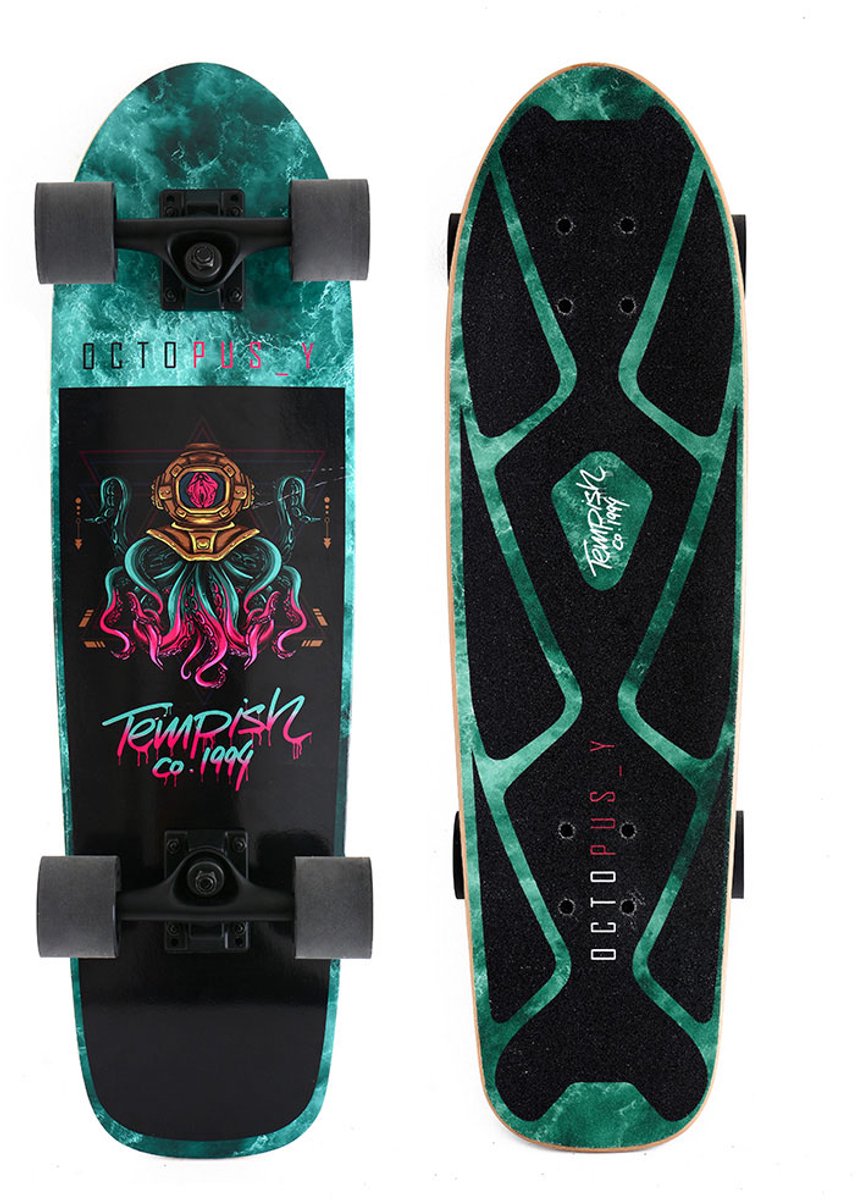 Tempish octopuss cruiser board - 28.5 inch (72 cm) - compact cruiser skateboard