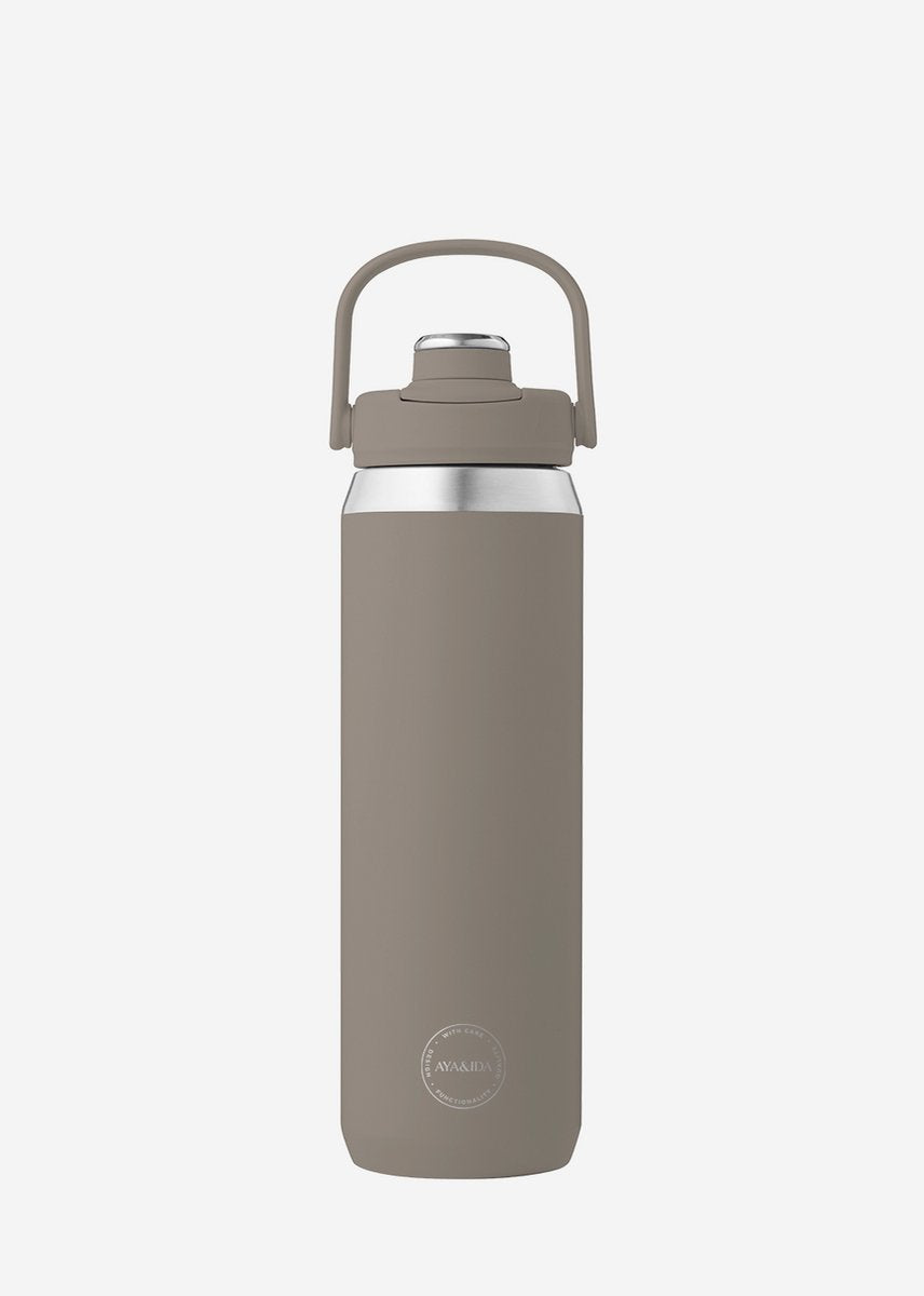 Aya ida aya ida - sports bottle - drinkfles - thermosfles - waterfles - rvs - 700 ml - driftwood