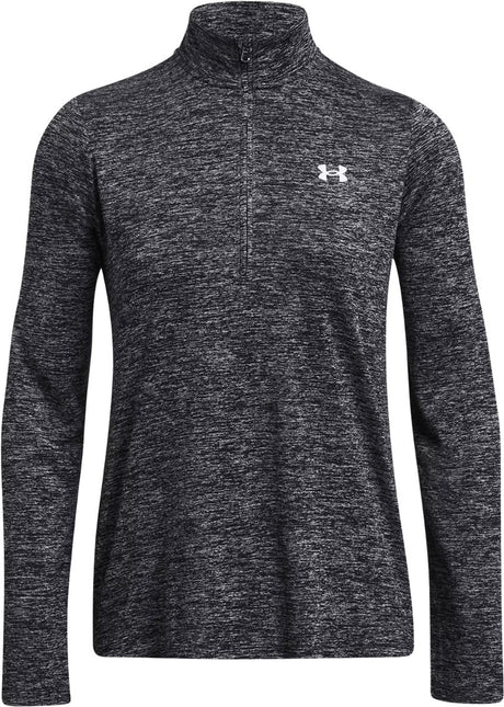Under armour tech 1 2 zip- twist-blk dames sporttrui - zwart - wit