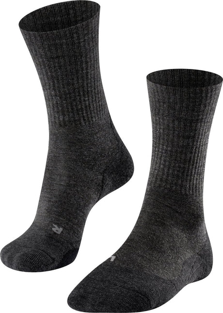 Falke tk2 wool anti-blaar dik wol functioneel materiaal wandelsokken dames grijs - maat 35-36