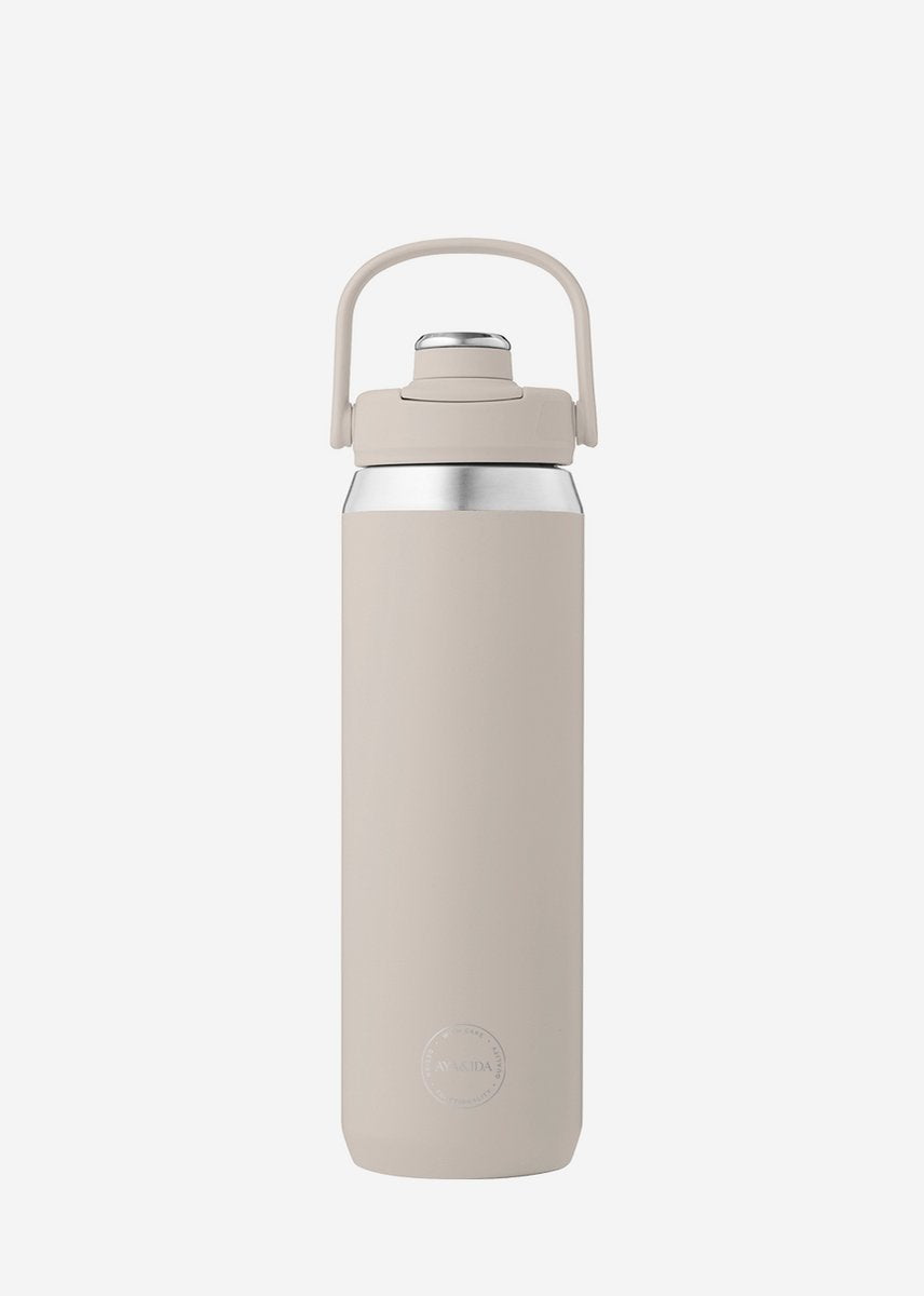Aya ida aya ida - sports bottle - drinkfles - thermosfles - waterfles - rvs - 700 ml - cream beige