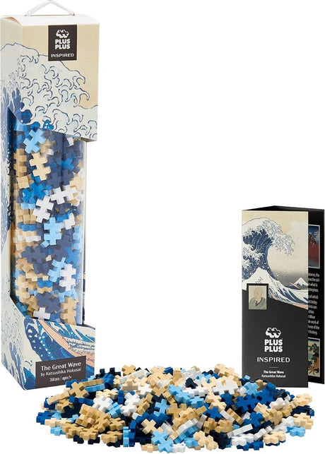 Plus-plus inspired hokusai the wave 350 delige bouwset - 4278 - bouwspeelgoed kunstwerk - constructiespeelgoed - set met bouwstenen - vanaf 7 jaar