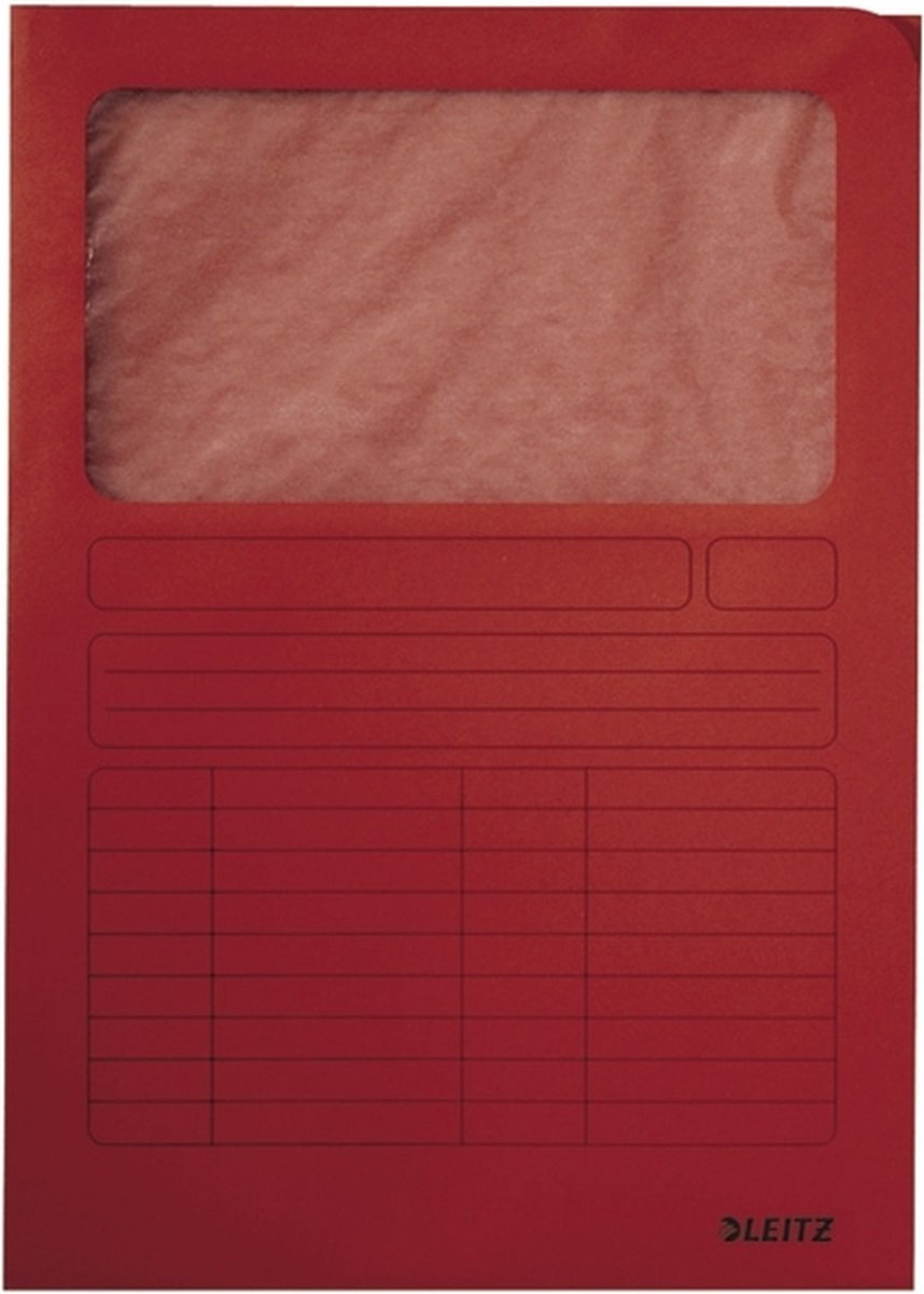 Leitz venstermap karton a4 - 100 stuks - rood