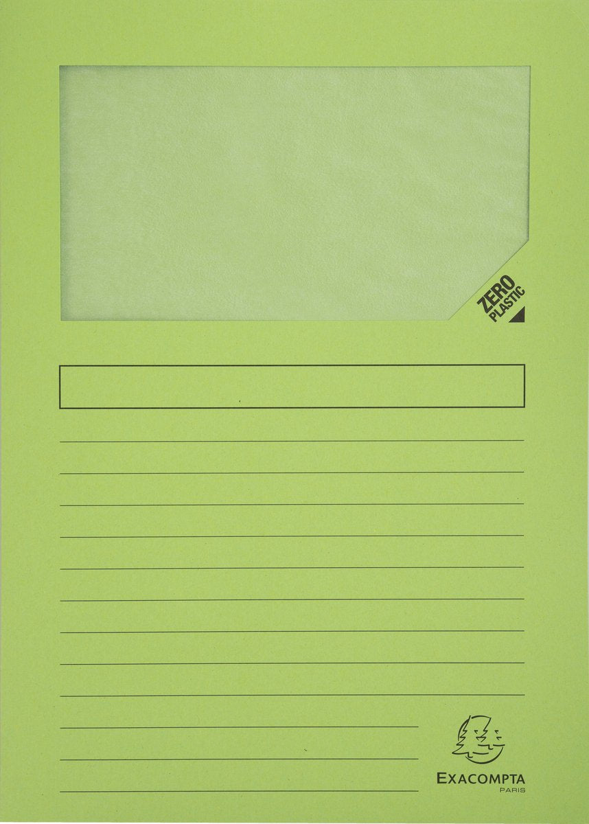Exacompta 16x forever pak van 25 venstermappen 120g m2 - 22x31cm voor a4 - grasgroen - 50253e