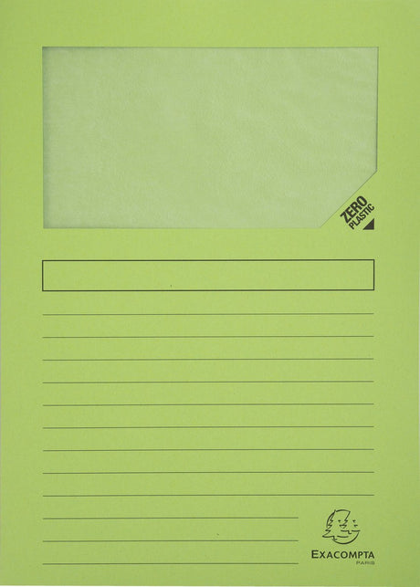 Exacompta 16x forever pak van 25 venstermappen 120g m2 - 22x31cm voor a4 - grasgroen - 50253e