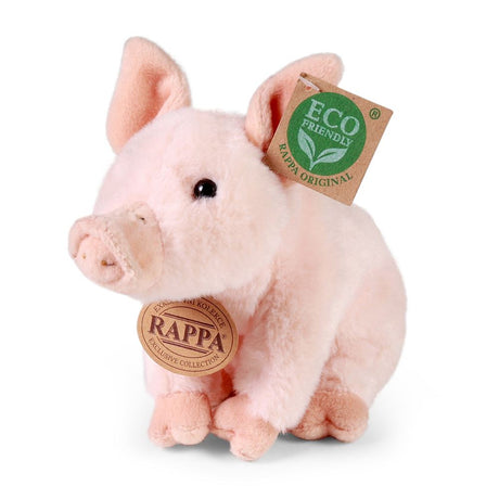 Rappa pluche varken 18 cm eco-vriendelijk knuffeldier roze.