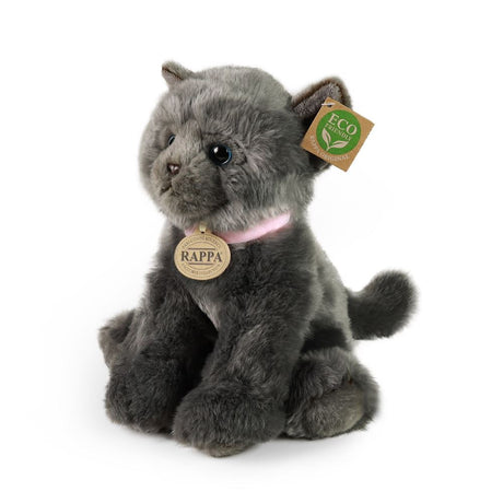 Pluche kat grijs 25 cm eco-vriendelijk