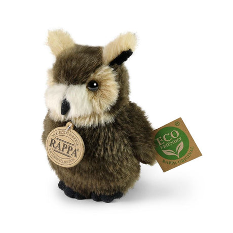 Pluche grote gehoornde uil 13 cm eco-fri