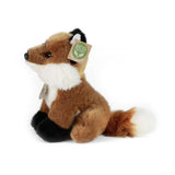 Rappa eco knuffel mini vos 19 cm - realistische knuffel van recyclede pet flessen - bruin, wit, zwart