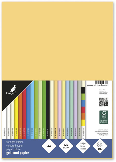 Kangaro papier - a4 - 120 grams - pak 100 vel - donkerchamois