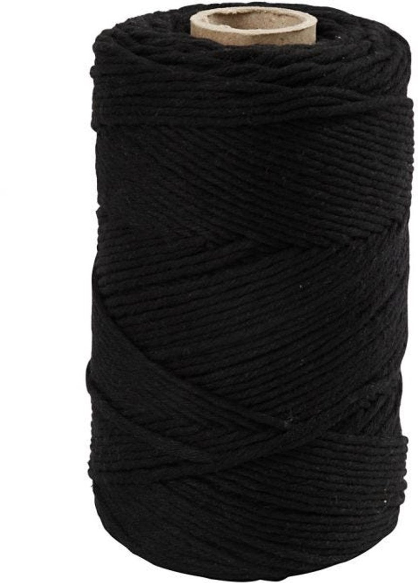 Creativ company macrame koord zwart, 198m