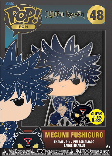 Funko pin jujutsu kaisen - pop! enamel megumi fushiguro - glows in the dark - 10 cm pin - multicolours