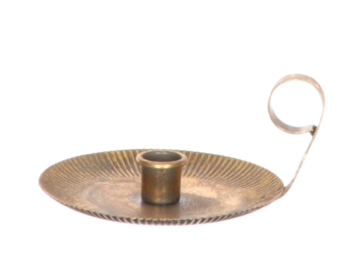 Hbx natural living kandelaar metaal goud ø19,5xh9cm